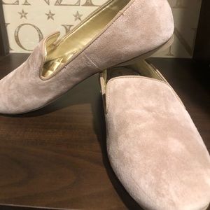Birdies light suede loafers, size 8